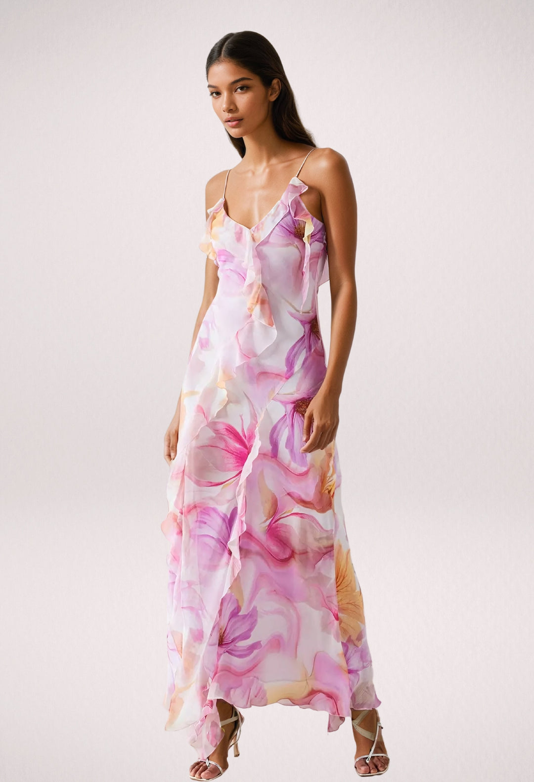 Nylah | Floral Ruffle Maxi Dress