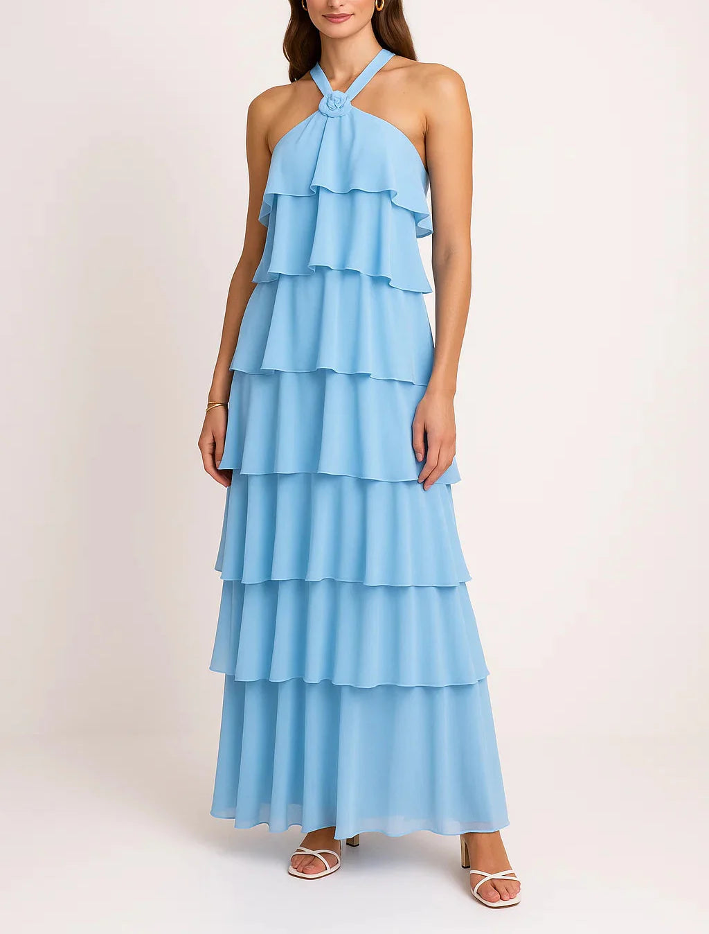 Amira | Ruffle Backless Maxi Dress