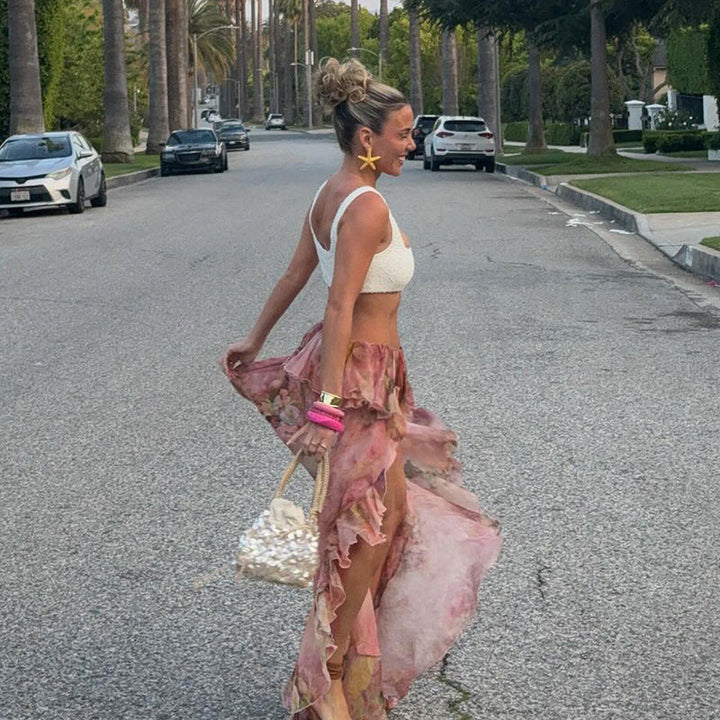 Alessia | Floral Ruffled Skirt