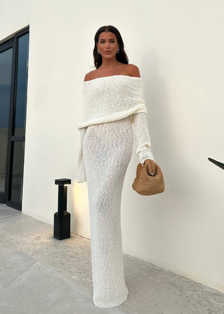 Nayara | Elegant Off Shoulder Maxi Dress