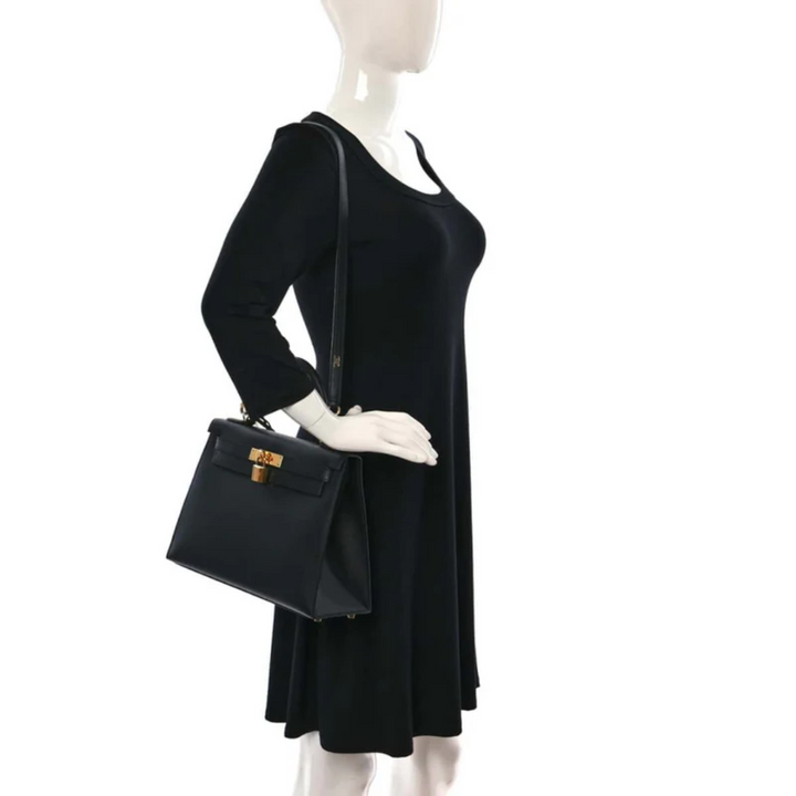 Bag 28 Kly with Gold Hardware in Black