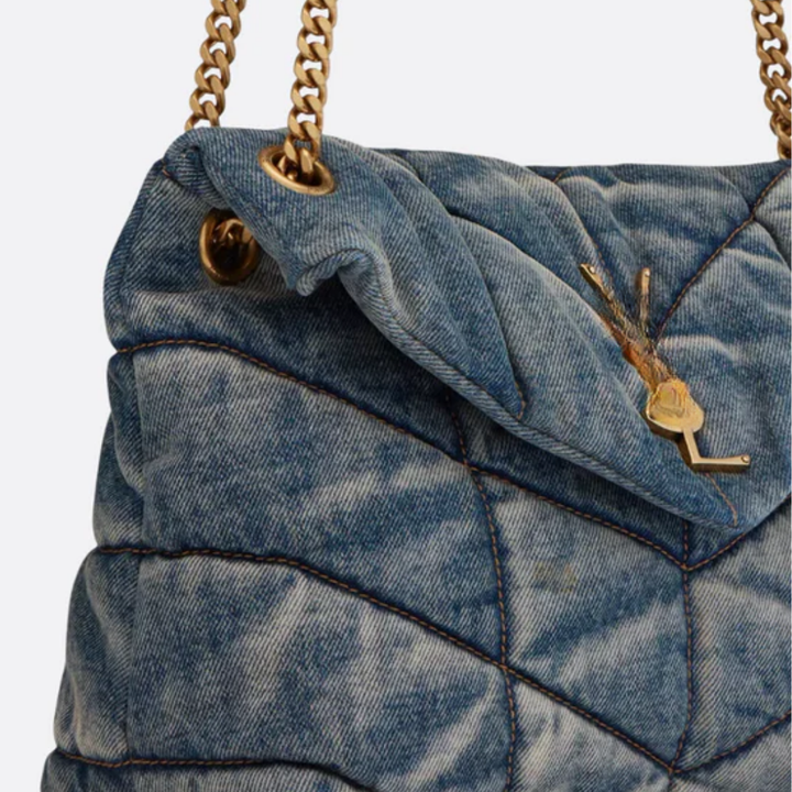 Bag Puffer in Quilted Vintage Denim
