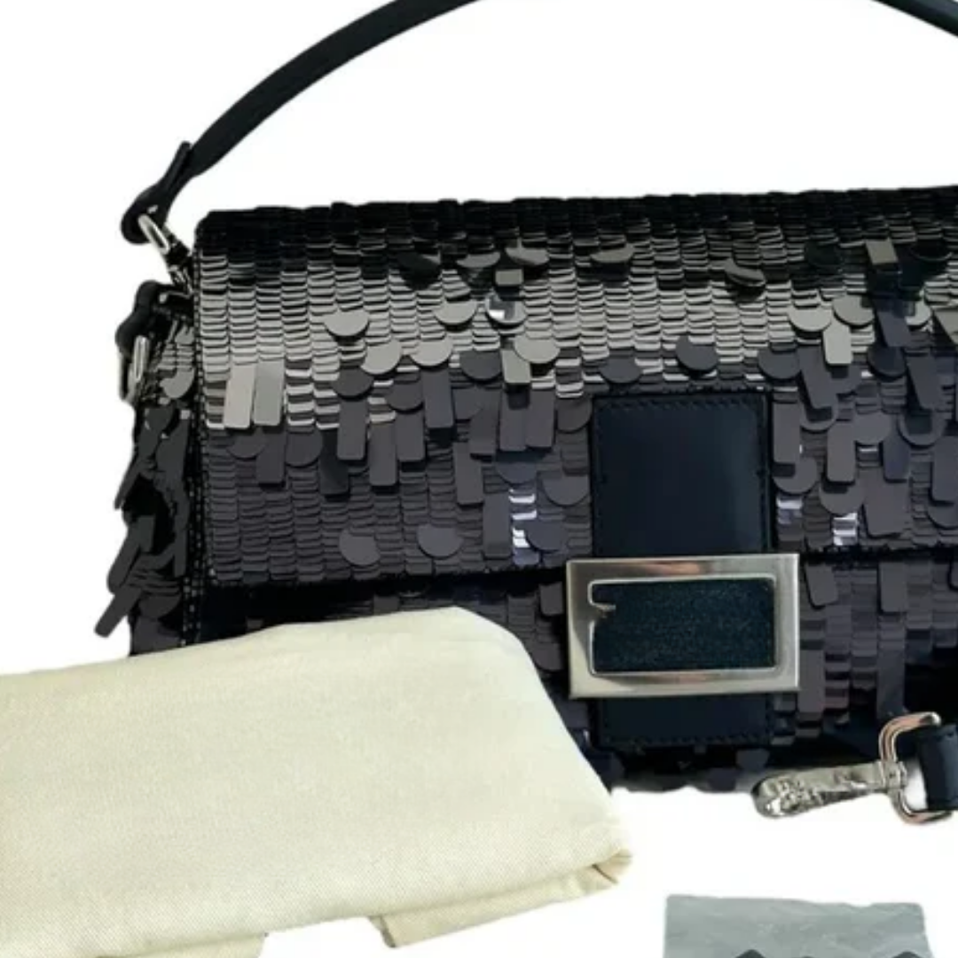 Bag Blue Sequins & Leather – Fnd Bgtt